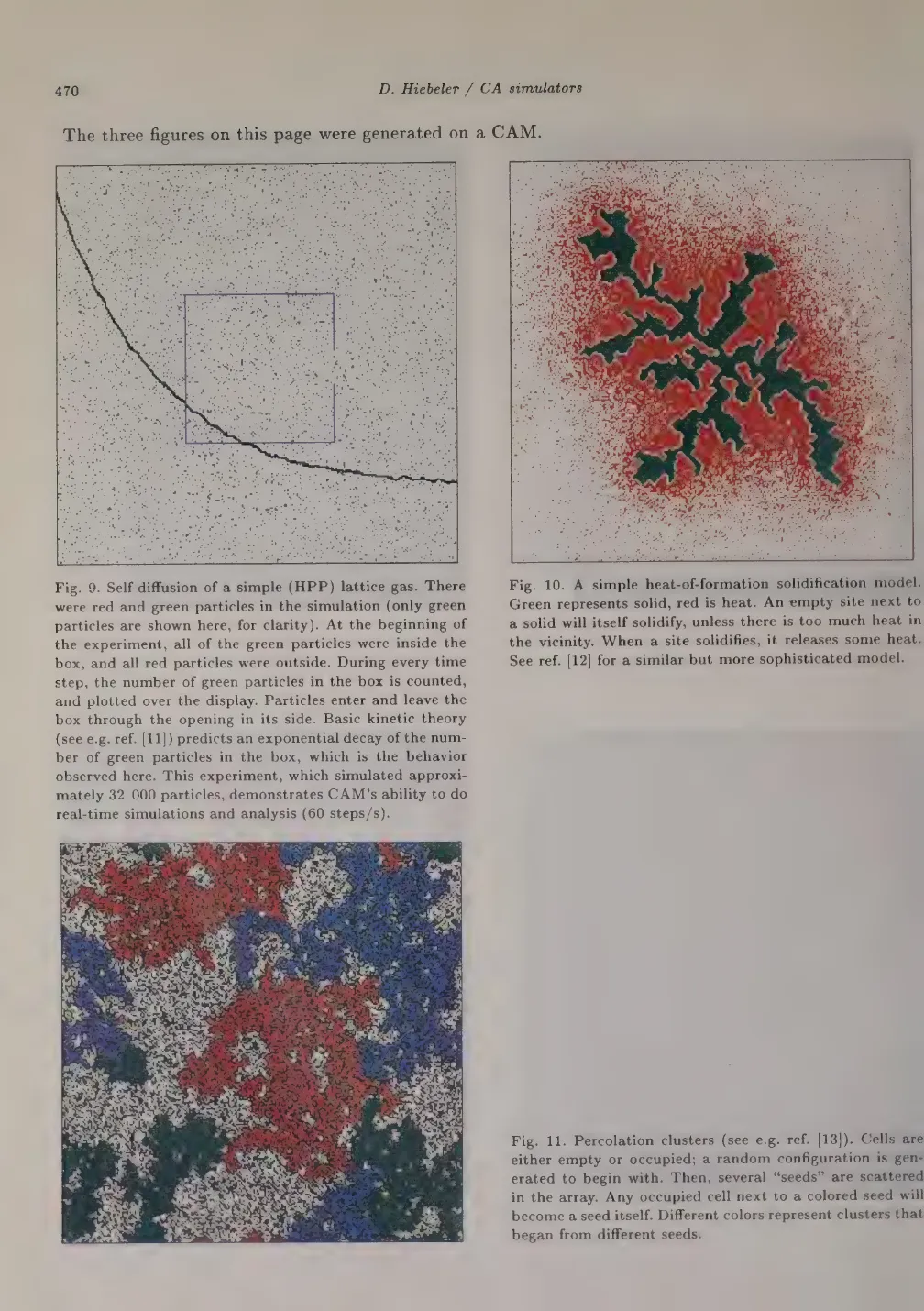 Primary-source scan of the CAM figures page from D. Hiebeler's CA simulators article.
